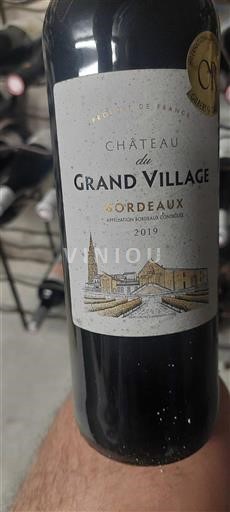 Vin Rouge sec Château Grand Village 2019 France Bordeaux AOC