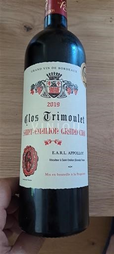 Bordeaux Saint-Émilion Grand Cru Grand Cru Clos Trimoulet 2019