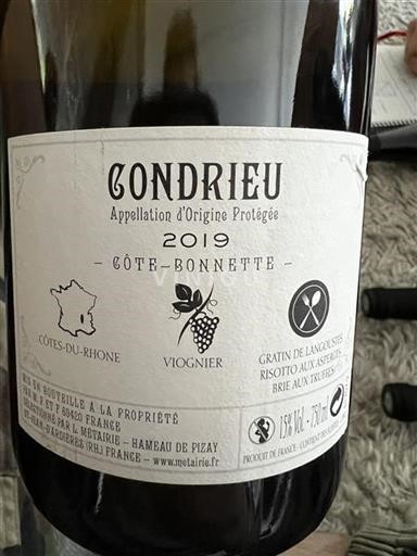 Rhônevallei Condrieu Hameau de Pizay Côte-Bonnette 2019