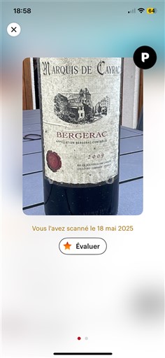 Zuidwest-Frankrijk Bergerac Marquis de Cayrac 2009