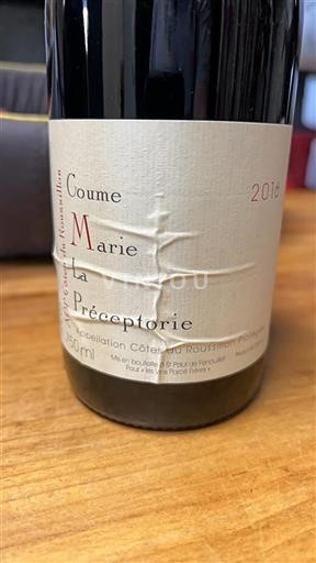Roussillon Côtes-du-roussillon La Préceptorie Coume Marie 2016