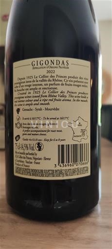 Údolí Rhôny Gigondas Le Cellier des Princes 2022