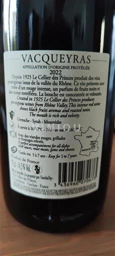 Údolí Rhôny Vacqueyras Le Cellier des Princes 2022