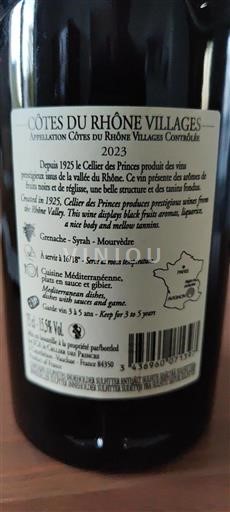 Vallée du Rhône Côtes-du-rhône-villages Cellier des Princes 2023