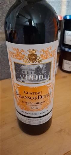 Bordeaux Listrac-Médoc Cru Bourgeois Supérieur Château Saransot-Dupré 2018