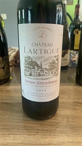 Bordeaux Castillon-côtes-de-bordeaux Château Lartigue 2016