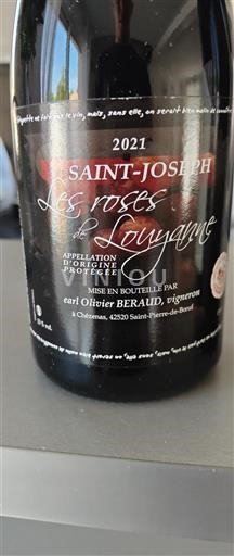 Vin Rouge sec Les roses de Louyanne Earl Olivier BERAUD 2021 France Vallée du Rhône Saint-Joseph