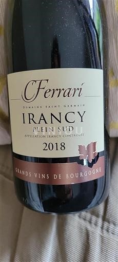 Borgonha Irancy Domaine Saint Germain Plein Sud 2018