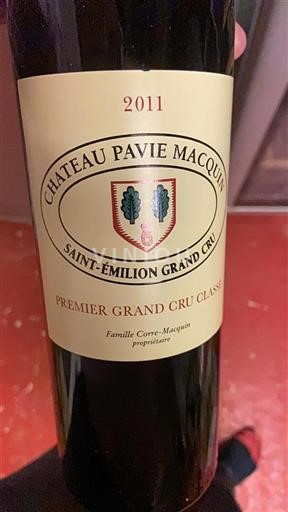 Bordeaux Saint-Émilion Grand Cru Premier Grand Cru Classé Pavie Macquin 2011