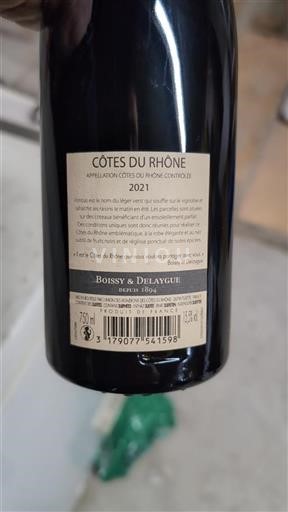 Rhônedalen Côtes du Rhône Boissy & Delaygue 2021