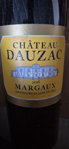 Bordeaux Margaux Grand Cru Château Dauzac 2018