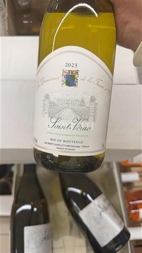 Bourgogne Saint-Véran Domaine Les s de la Tâssée Or 2023