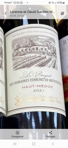 Burdeos Haut-Médoc Domaine Des s Edmond de Rothschild Le Bosquet 2021
