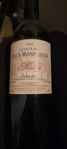 Sudoeste Cahors Château Haut-Monplaisir Prestige 2004