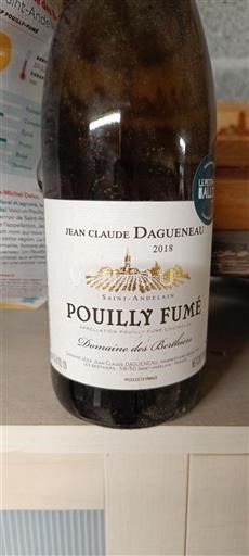 Vallée de la Loire Pouilly-fumé Jean Claude Dagueneau Domaine des Berthiers 2018