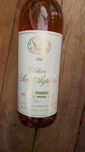 Bordeaux Graves Supérieures Château Saint-Agrèves 1989