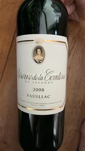Bordeaux Pauillac Château Pichon Longueville Comtesse de Lalande Réserve de la Comtesse 2008