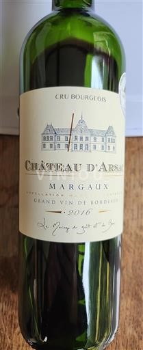 Bordeaux Margaux Cru Bourgeois Château Arsac 2016