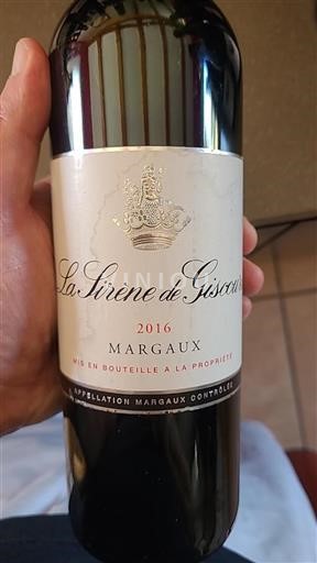 Bordeaux Margaux Grand Cru Château Giscours La Sirène de Giscours 2016