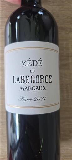 Bordeaux Margaux Zédé de Labegorce 2021