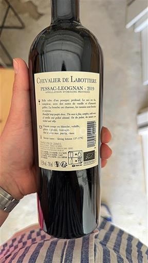 Bordeaux Pessac-Léognan Chevalier de Labottière 2019