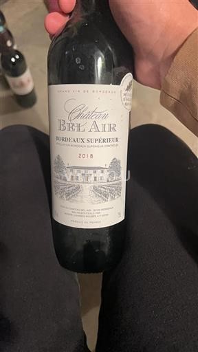 Bordeaux Bordeaux superiore Château Bel Air 2018