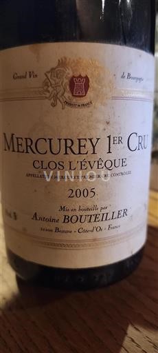 Bourgogne Mercurey Premier Cru Antoine Bouteiller Clos l'Évêque 2005