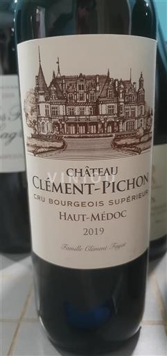 Burdeos Haut-Médoc Cru Bourgeois Supérieur Château Clément Pichon 2019