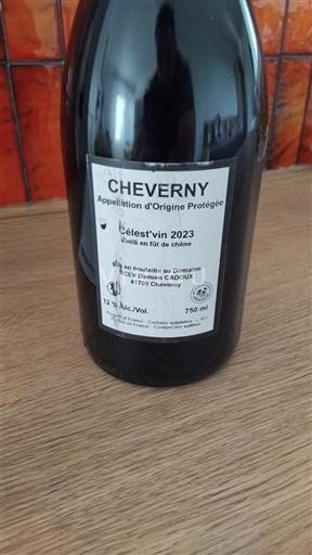 Vin Rouge sec Célest'vin Domaine CCEV Damien CADOUX 2023 France Vallée de la Loire Cheverny