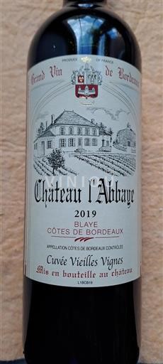 Bordeaux Blaye-Côtes-de-Bordeaux Château L'Abbaye Vieilles Vignes 2019