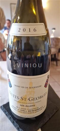 Bourgogne Nuits-saint-georges Henri et Gilles Remoriquet Les Allots 2016