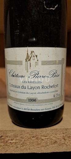Vin Blanc moelleux Les Rayelles Château Pierre-Bise 1996 France Vallée de la Loire Coteaux-du-layon AOC