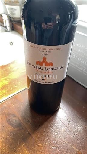 Vin Rouge sec Caunettes Château Lorgeril 2020 France Languedoc Cabardès