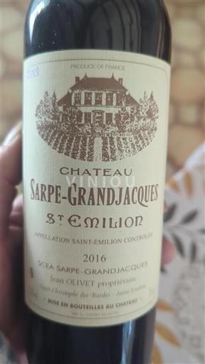 Bordeaux Saint-Émilion Château Sarpe-Grandjacques 2016