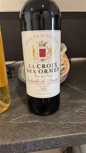 Vin Rouge sec Cuvée des Ormes La Croix des Ormes 2021 France Bordeaux Lalande-de-pomerol