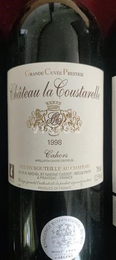 Zuidwest-Frankrijk Cahors Château La Coustarelle Grande Prestige 1998