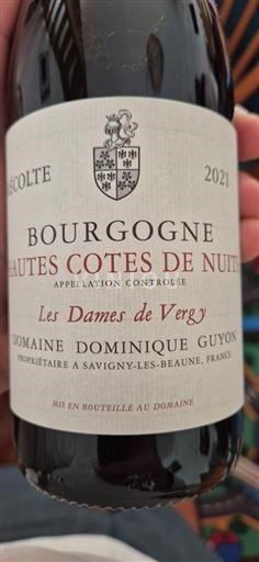 Borgogna Hautes Côtes de Nuits Grand Cru Domaine Dominique Guyon Les Dames de Vergy 2021