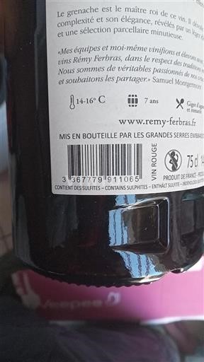 Vallée du Rhône Côtes-du-rhône Rémy Ferbras 2017