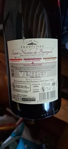 Loirevallei Saint-Nicolas-De-Bourgueil Club des Sommeliers Niet-geïntegreerd
