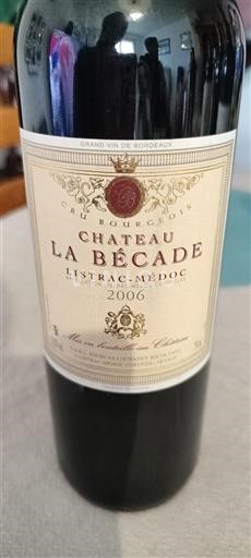 Bordeaux Listrac-Médoc Cru Bourgeois Château La Bécade 2006