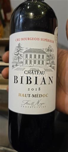 Bordeaux Haut-Médoc Cru Bourgeois Supérieur Château Bibian 2018