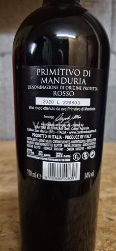 Apulien Primitivo di Manduria Cantine Due Palme 2020