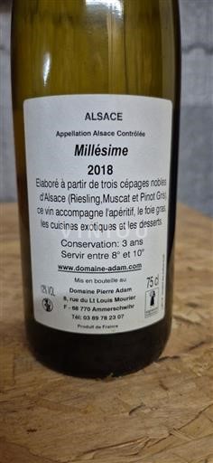 Alsasko Domaine Pierre Adam 2018