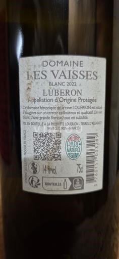 Vallée du Rhône Luberon Domaine Les Vaisses 2022