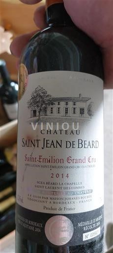 Bordeaux Saint-Émilion Grand Cru Grand Cru Château Saint Jean de Béard 2014