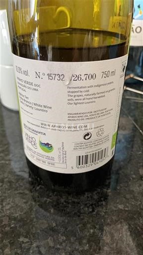Portugal Vinho Verde Aphros Wine Aphros Ten Ohne Jahrgang