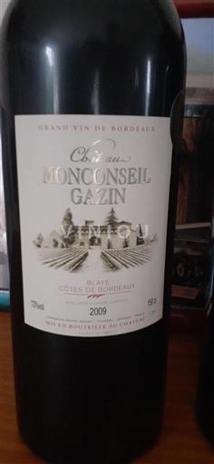Bordeaux Blaye-Côtes-de-Bordeaux Château Monconseil Gazin 2009