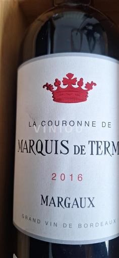 Bordeaux Margaux Marquis de Terme La Couronne de Marquis de Terme 2016