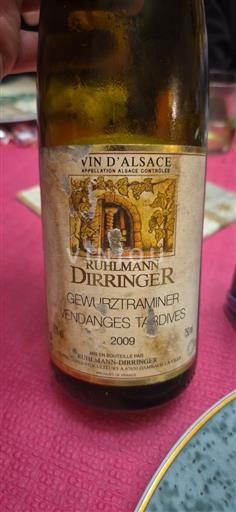 Alsace Vendanges Tardives Ruhlmann Dirringer Gewurztraminer Vendanges Tardives 2009
