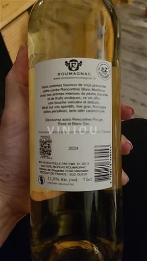 Sydvestfrankrig Comté tolosan Roumagnac Rencontres Blanc Moelleux 2024